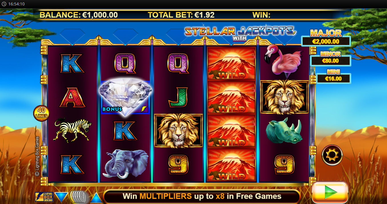 Gameplay of Stellar Jackpots with Serengeti Lions