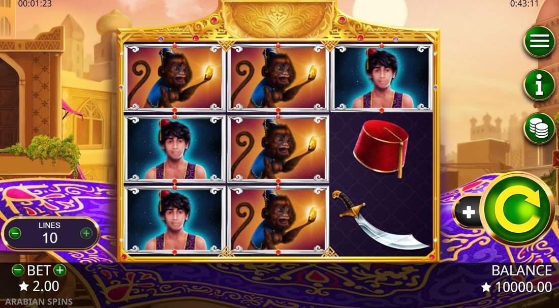 Gameplay of Arabian Spins