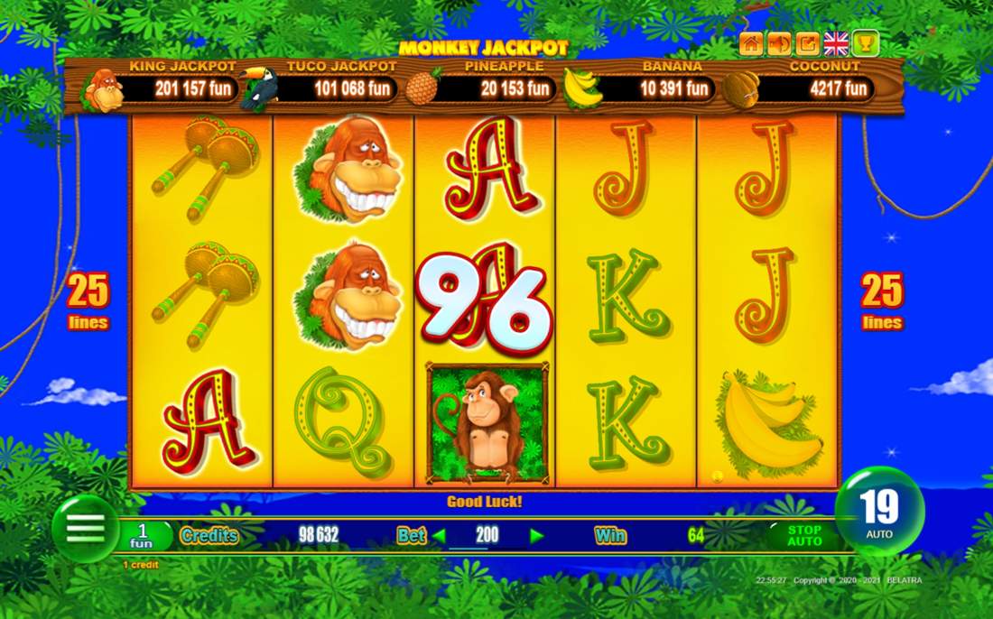 Gameplay of Monkey Jackpot