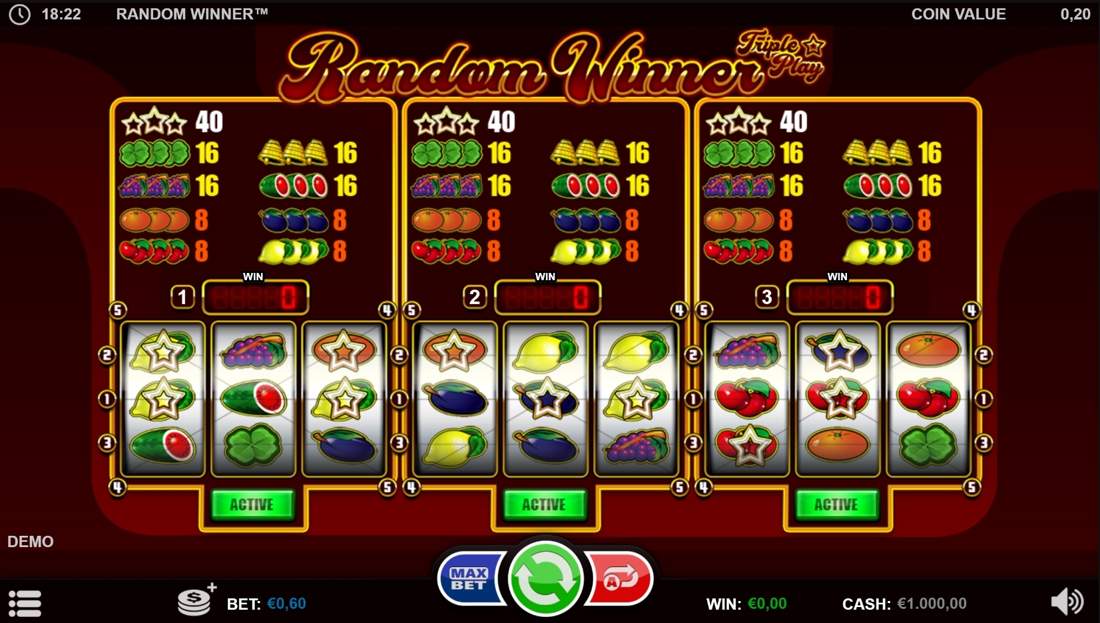 Gameplay of Random Winner Triple
