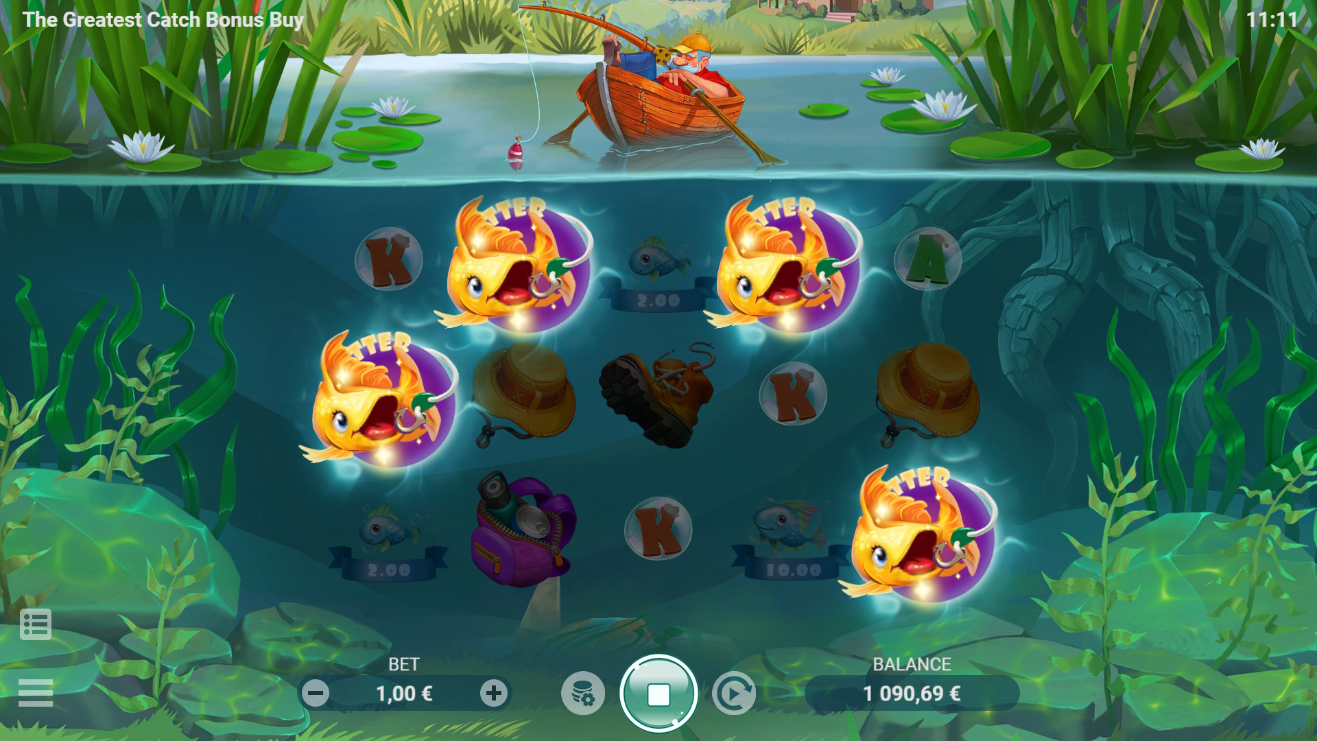 Gameplay of The Greatest Catch Bonus Buy