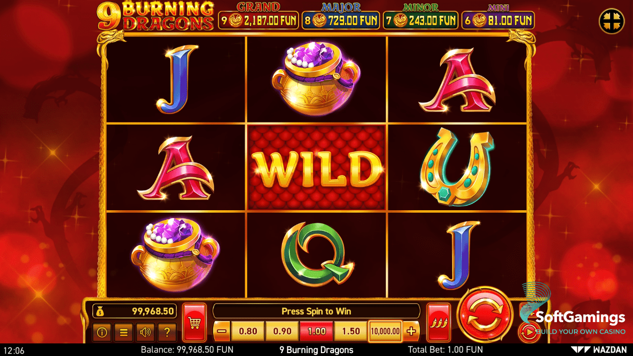 Gameplay of 9 Burning Dragons
